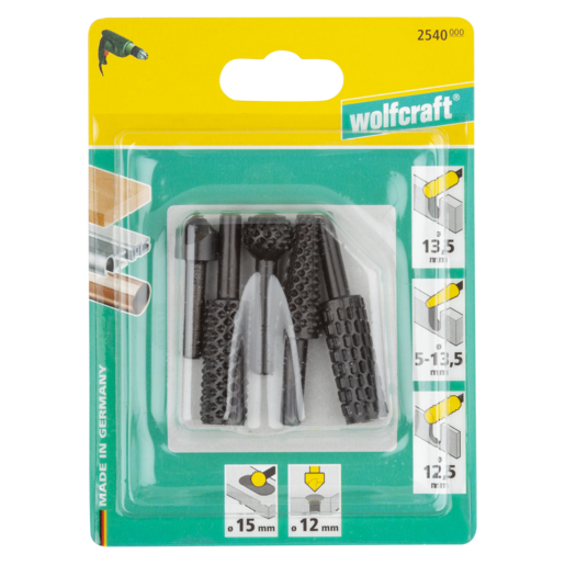 Wolfcraft Rende Ucu ve Rayba Seti, 5 Parça