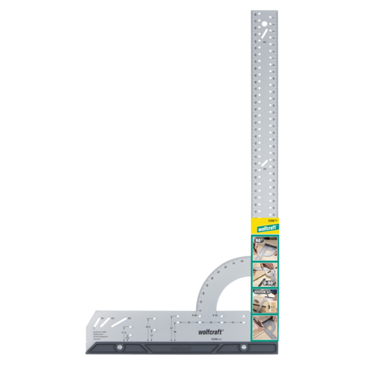 Wolfcraft Evrensel Gönye ve Açı Cetveli, 500mm