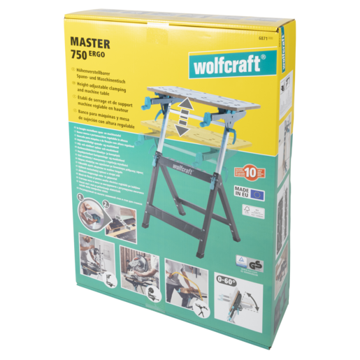 Wolfcraft MASTER 750 ERGO Sıkıştırma ve Çalışma Masası, Katlanabilir